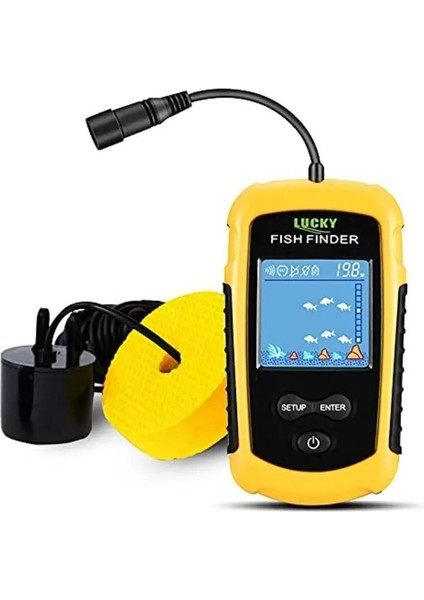 LCD Renkli Ekran Taşınabilir Kablolu Balık Bulucu 100 M Nlik Aralığı Sonar Yankı Iskandil Balık Bulucu