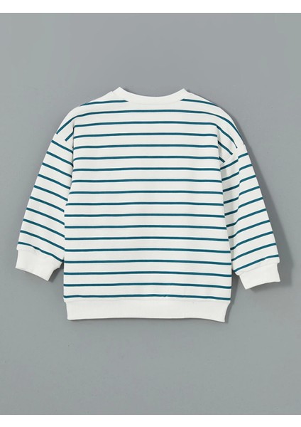 Lcw Kids Petrol Bisiklet Yaka Çizgili Erkek Çocuk Sweatshirt ve Pantolon 2'li modelleri