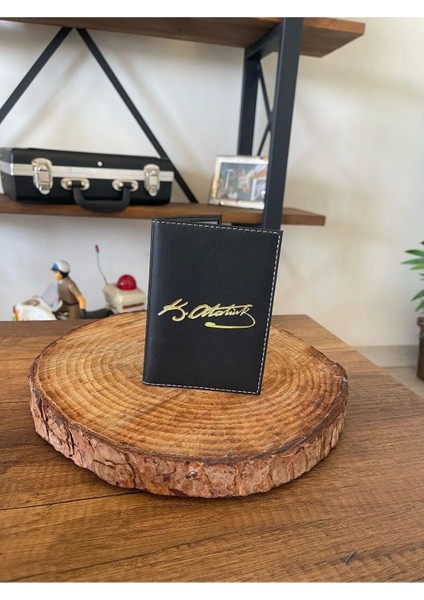 Ata Dikişli Araç Ruhsat Kılıfı Kabı Oto Ruhsatlık Araba Ruhsat Koruyucu