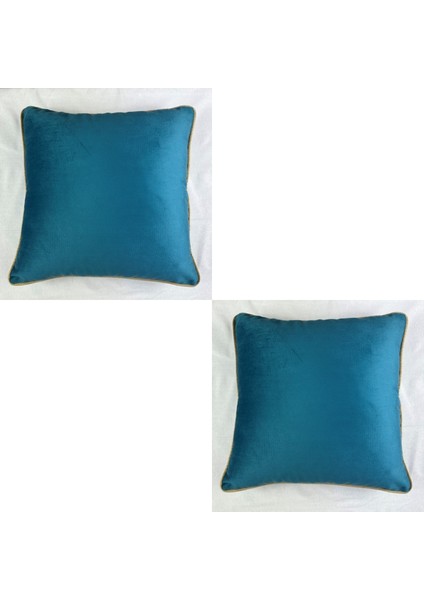 Kadife Biyeli Kırlent Kılıfı 40X40 2li