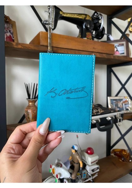 Ata Dikişli Araç Ruhsat Kılıfı Kabı Oto Ruhsatlık Araba Ruhsat Koruyucu