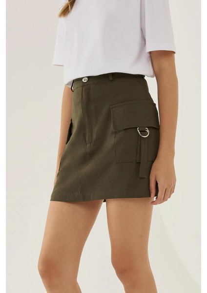 Kadın Kargo Cepli Mini Etek Green modelleri