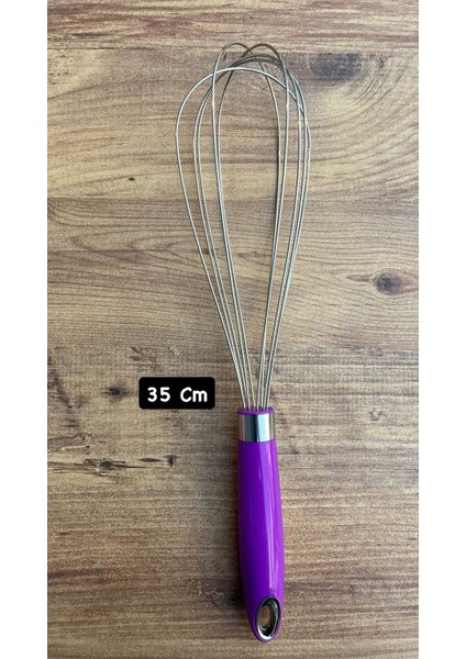 Paslanmaz Çelik Metal Çırpma Teli – Yumurta, Kek ve Hamur Karıştırma Mutfak Aleti 35 cm