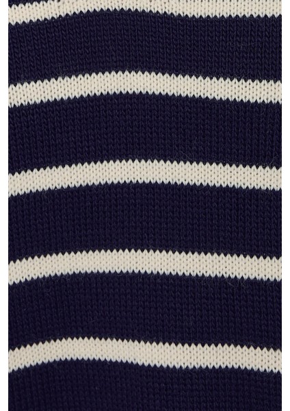 Kadın Çizgili V Yaka Kazak Siyah indirimleri