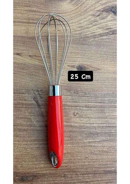 Paslanmaz Çelik Metal Çırpma Teli – Yumurta, Kek ve Hamur Karıştırma Mutfak Aleti 25 cm
