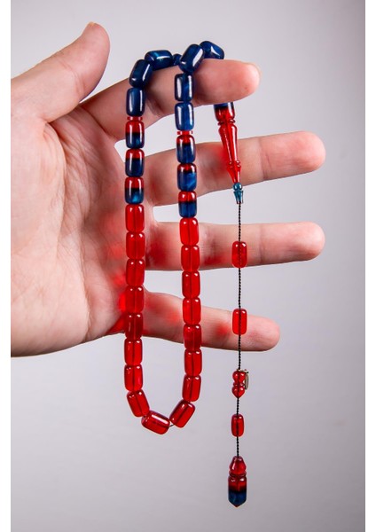 Mehmet Hızarcı Imzalı Renk Geçişli Sıkma Kehribar Tesbih