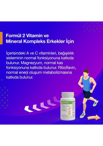 Erkekler için F2 Vitamin Tablet - Herbalifeline Max Omega - Xtra-Cal (Kalsiyum) - 3'lü Set indirimleri