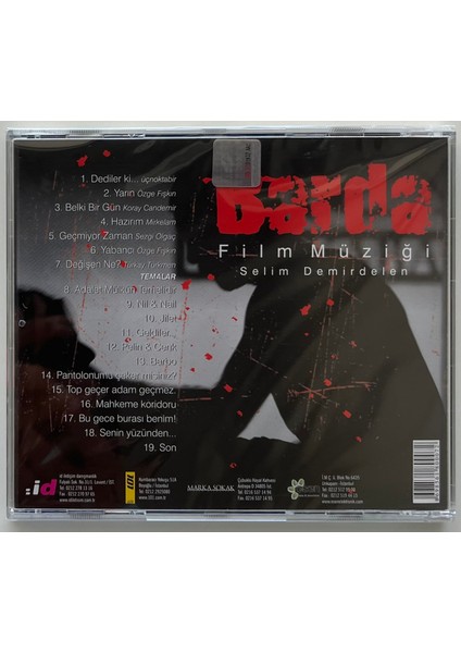 Selim Demirdelen Barda Film Müziği CD (Jelatininde Sıfır Orijinal Baskı Cd) fiyatları
