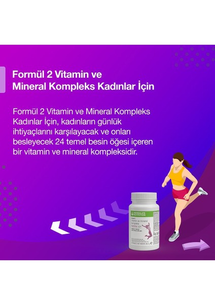 Kadınlar için F2 Vitamin Tablet - Herbalifeline Max Omega - Xtra-Cal (Kalsiyum) - 3'lü Set fırsatları