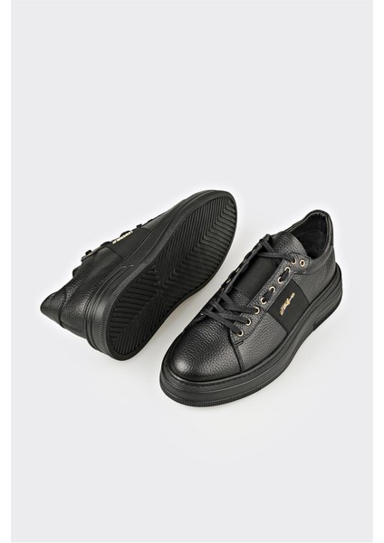 Siyah Deri Erkek Spor Ayakkabı modelleri