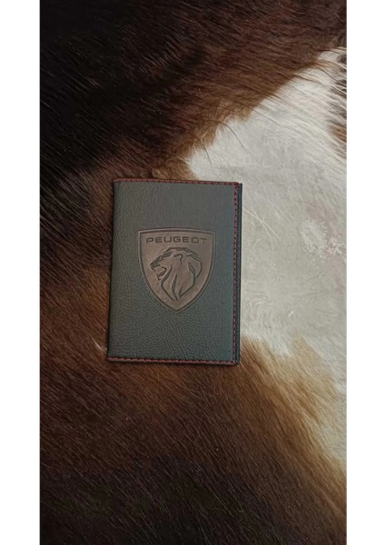 Peugeot Deri Dikişli Araç Ruhsat Kılıfı Kabı Oto Ruhsatlık Araba Ruhsat Koruyucu