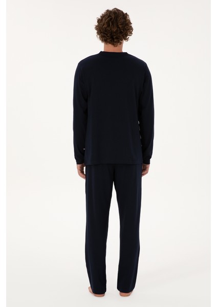 Erkek Lacivert Pijama Takım 50318602-VR033 indirimleri