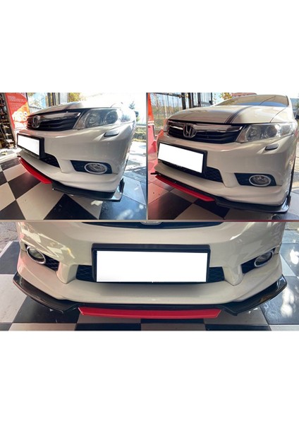 Seat Leon 2020+ Kırmızı Şeritli Renkli Ön Ek Ön Lip Piona Black 4 Prç fiyatları