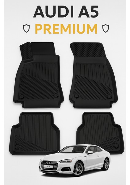 Audi A5 2008–2019 Premium 3D Havuzlu Oto Paspas – Koku Yapmaz, 4 Mevsim Kullanım