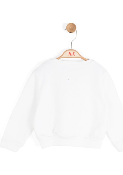 Kız Bebek Kelebek Tokalı Sweatshirt 1-4 Yaş Ekru fiyatları