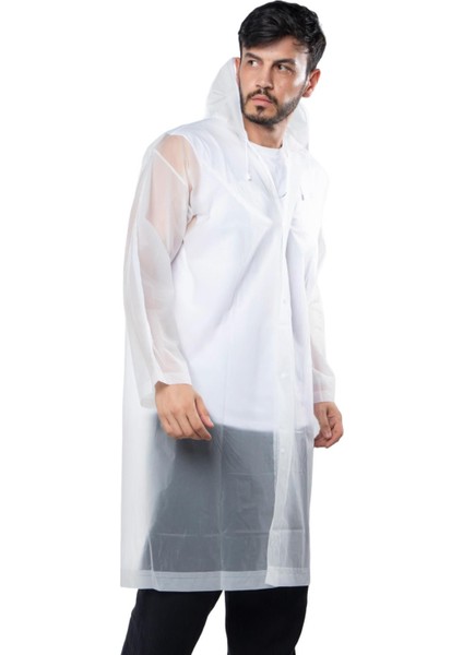 Kadın Erkek Yağmurluk Kapüşonlu Çıtçıtlı Eva Beyaz Yağmurluk BYMMRC881R02 fiyatları