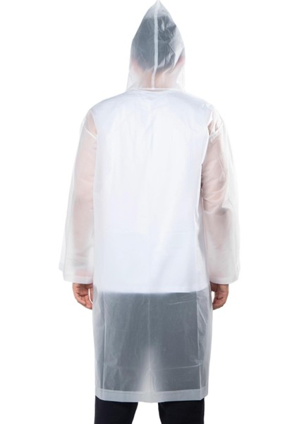 Kadın Erkek Yağmurluk Kapüşonlu Çıtçıtlı Eva Beyaz Yağmurluk BYMMRC881R02 modelleri