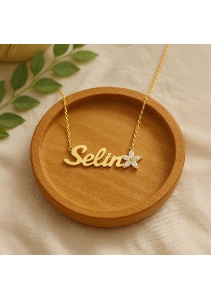 Lotus Çiçeği Isimli Altın Kaplama Gümüş Kolye