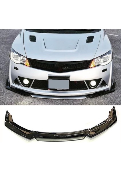 Peugeot 307 2001-2009 Gri Şeritli Renkli Ön Ek Ön Lip Piona Black 4 Prç