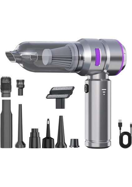 Mini Araç Süpürgesi El Tipi Portatif 15.000 Pa Extra Vakum Güçlü ve Üflemeli 3 Kademeli