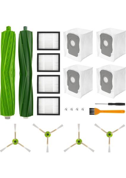 Irobot Roomba E & I & J Serisi, I1 I1+ I7 I7+ I3 I3+ I4 I4+I6+I8+ J7 J7PLUS E5 E6 E7 Rulo Fırçalar Için Yedek Kit (Yurt Dışından)