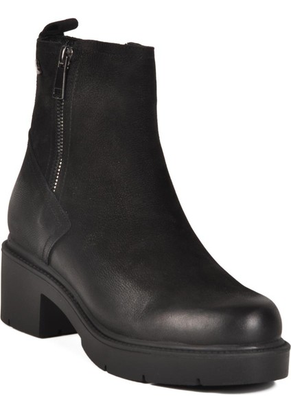 2454601K Z Siyah Nubuk Hakiki Deri Kadın Bot