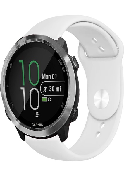 Garmin Forerunner 645 / 645 Music ile Uyumlu Kordon Yumuşak Dokulu Esnek Jel Silikon Kayış