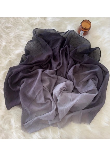 Vavscarfs Degrade Renk Geçişli Konfor Şal Kül Rengi