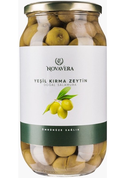 Yeşil Kırma Zeytin Iri Boy 1 Lt