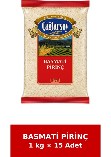 Organik Pirinç Basmati 1 kg x 15 Adet