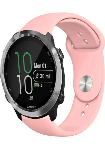 Garmin Forerunner 645 / 645 Music ile Uyumlu Kordon Yumuşak Dokulu Esnek Jel Silikon Kayış