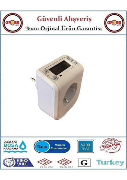 Dijital Zaman Ayarlı Priz - 8 Program - 3500 W - Orjinal Ürün