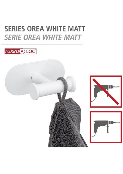 Gbmotion Turbo-Loc® Duo Mod. Orea Beyaz Mat Paslanmaz Çelik Duvar Kancası fiyatları