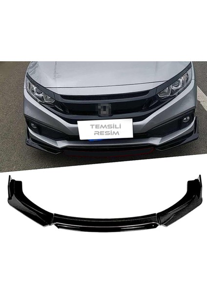 Seat Leon 2020+ Siyah Şeritli Renkli Ön Ek Ön Lip Piona Black 4 Prç