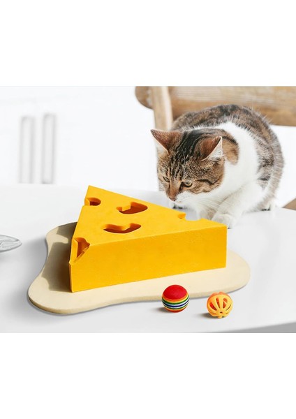 Gissa Eğlenceli Kedi Oyun Evi - Eğlenceli Peynir Dilimi Tasarım, Kedi Oyuncağı ve Tırmalama Evi indirimleri