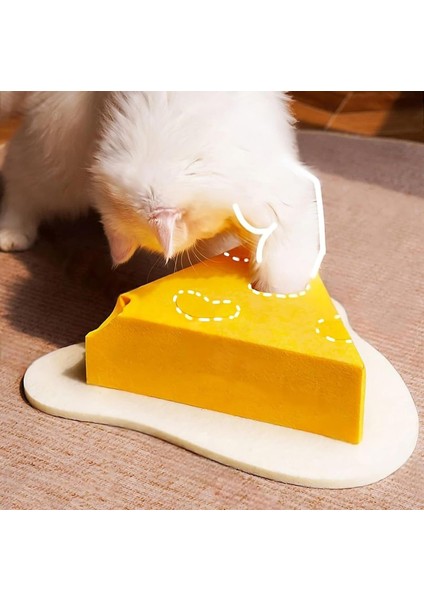 Gissa Eğlenceli Kedi Oyun Evi - Eğlenceli Peynir Dilimi Tasarım, Kedi Oyuncağı ve Tırmalama Evi