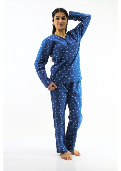 Desenli Interlok Pijama Takımı