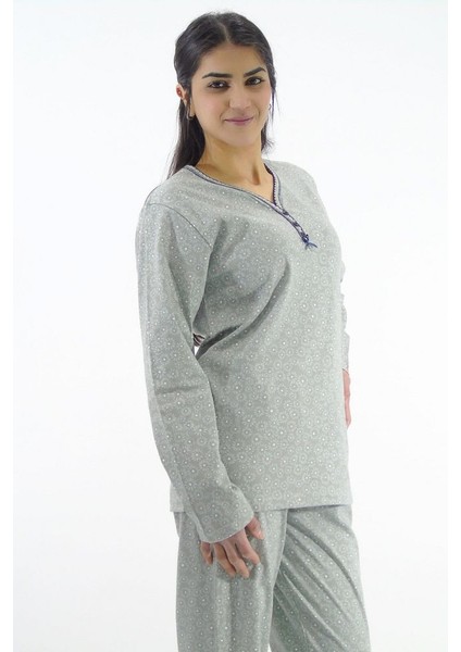 Çiçek Desenli Interlok Pijama Takımı fırsatları