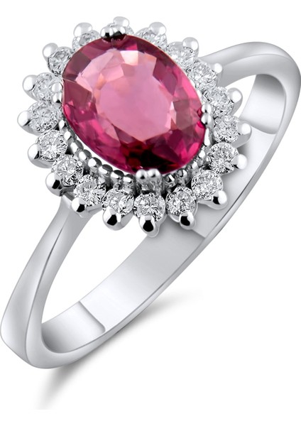 1.54 Karat Pırlanta Rhodolite Yüzük, Gerçek Pırlanta, Sertifikalı Mücevher modelleri