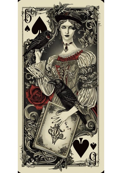 Sanatsal Iskambil Maça Kızı Iı Ev Duvar Salon Güzellik Salonu Ofis Dükkan Dekarasyon Kanvas Tablo fiyatları