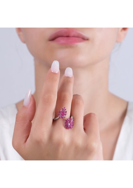 1.95 Karat Pırlanta Yakut Yüzük, Çiçek Figürlü, Gerçek Pırlanta, Sertifikalı Mücevher fiyatları