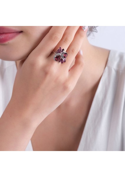 4.99 Karat Pırlanta Rhodolite Yüzük, Gerçek Pırlanta, Sertifikalı Mücevher modelleri