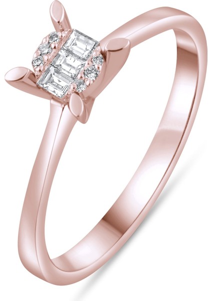 0.11 Karat Baget Pırlanta Yüzük, Gerçek Pırlanta, Sertifikalı Mücevher modelleri