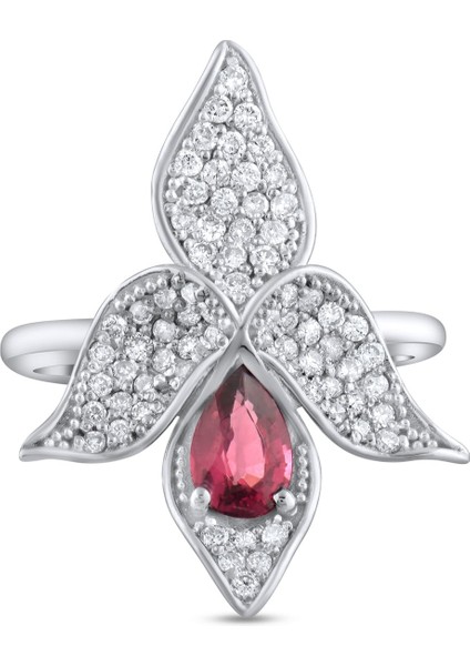 1.27 Karat Pırlanta Rhodolite Yüzük, Gerçek Pırlanta, Sertifikalı Mücevher fırsatları