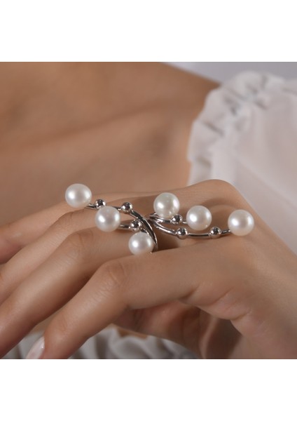 0.19 Karat Pırlanta Inci Yüzük, Gerçek Pırlanta, Sertifikalı Mücevher modelleri