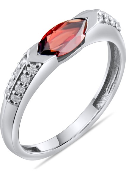 0.65 Karat Pırlanta Garnet Yüzük, Gerçek Pırlanta, Sertifikalı Mücevher fırsatları