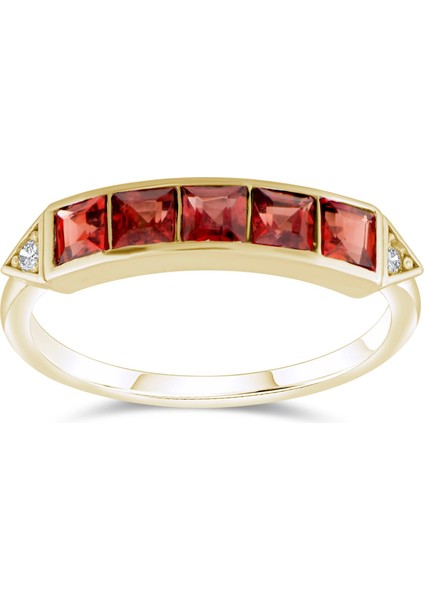 0.83 Karat Pırlanta Garnet Yüzük, Gerçek Pırlanta, Sertifikalı Mücevher