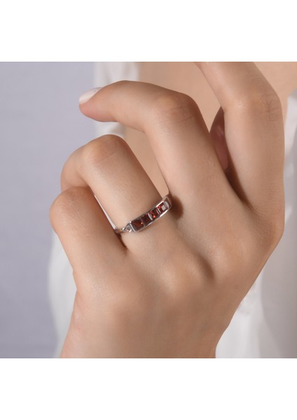 0.83 Karat Pırlanta Garnet Yüzük, Gerçek Pırlanta, Sertifikalı Mücevher fiyatları