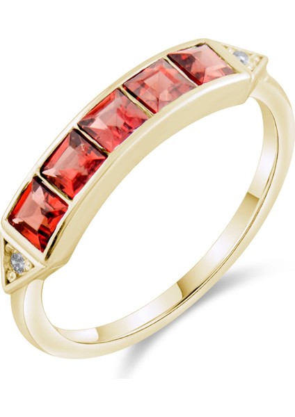 0.83 Karat Pırlanta Garnet Yüzük, Gerçek Pırlanta, Sertifikalı Mücevher fırsatları