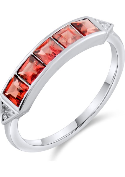 0.83 Karat Pırlanta Garnet Yüzük, Gerçek Pırlanta, Sertifikalı Mücevher fırsatları